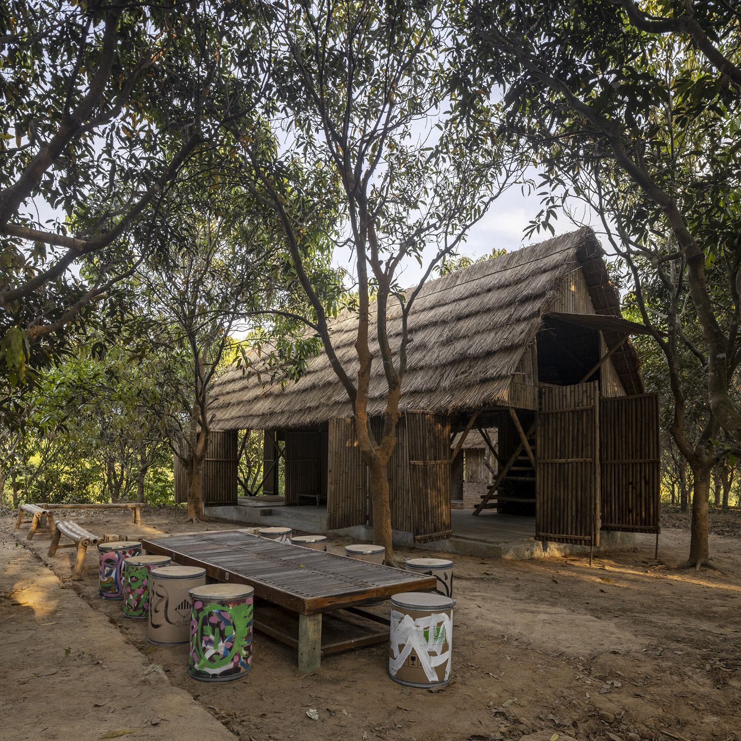 Modular bamboo Khudi Bari structures in Bangladesh